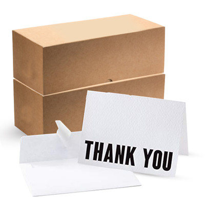 100 Pack Thank You Cards with Envelopes, Minimalistic Plain Cards Fine Premium Paper Plain Set for Baby Showers, Bridal Showers, Weddings, All Occasion, 5.125" x 3.75"