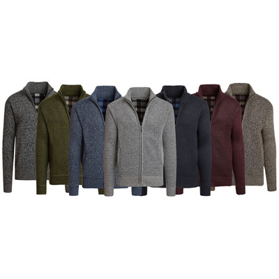 Alta Men's Casual Fleece Lined Full-Zip Sweater Jacket