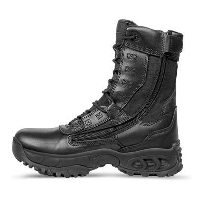 Ridge Men 8" Waterproof Leather Non-Slip Tactical Military Work Black Shoe Boot