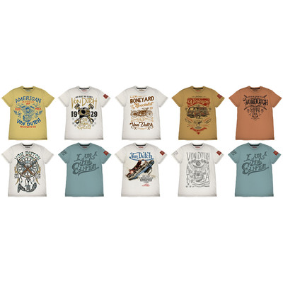 Von Dutch Authentic Logo Design Short Sleeve Men's T-Shirt Assorted