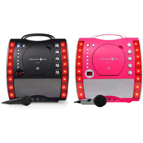 The Singing Machine SML343 Portable CDG + Karaoke System with LED Disco Lights and Microphone