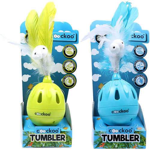 Coockoo Tumbler Noise Making Cat Toy and Treat Dispenser With Timer