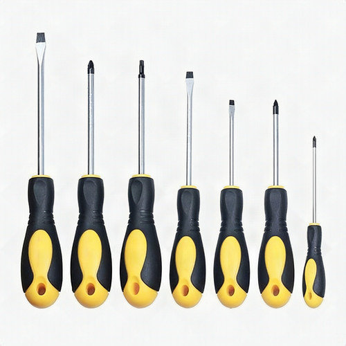 Flat Head and Non-Skid&Anti-Static Insulation Handle Professional Repair Tool Kit Slotted and Phillips Screwdriver 7 PC