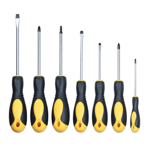 Flat Head and Non-Skid&Anti-Static Insulation Handle Professional Repair Tool Kit Slotted and Phillips Screwdriver 7 PC