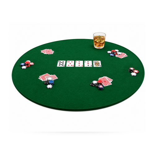 Felt Card Poker Table Cover 36-42 inches Green Stretch Elastic Fitted Bridge Card, Mahjong, Dominoes and Casino Game Night Table Topper Table Cloth Protector