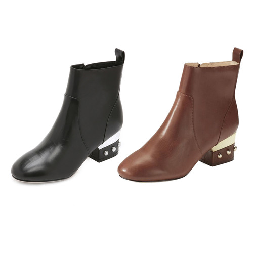 Isa Tapia Women's Hardy Calf Leather Low Block Heel Ankle Boots