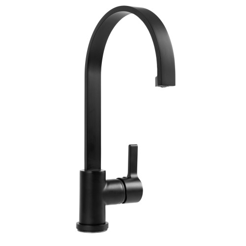 Coral 16" Single Handle High Arc 360 Degree Swivel Solid Brass Kitchen Sink Faucet - Matte Black