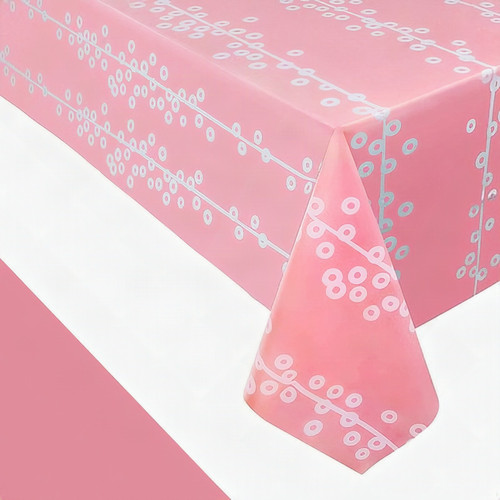 Altatac 6-Pack Disposable Plastic Tablecloths – Premium Quality Pink Dot Design – 54" x 108" (40.5 sq ft) Waterproof, Heavy-Duty, Rectangular Table Covers for Parties, Baby Showers, Weddings & Events