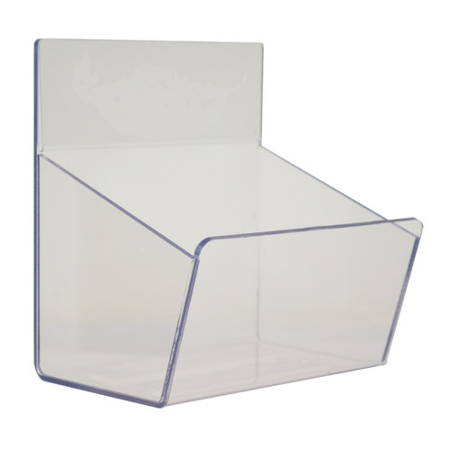 6" x 5.5" x 4.25" Clear Gray Plastic Dump Bin for Slatwall Pack of 1