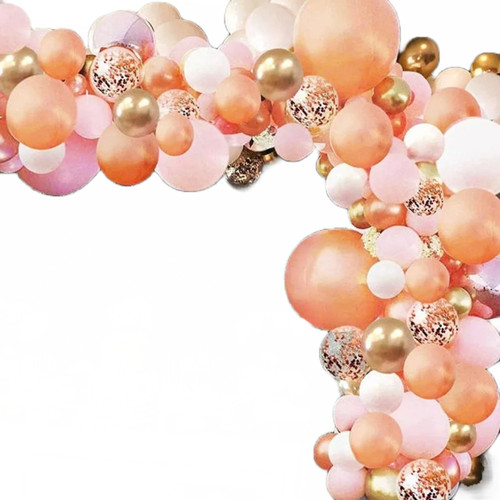 113 pc Rose Gold Balloon Decoration Kit  Pink Rose Gold Decorative Set