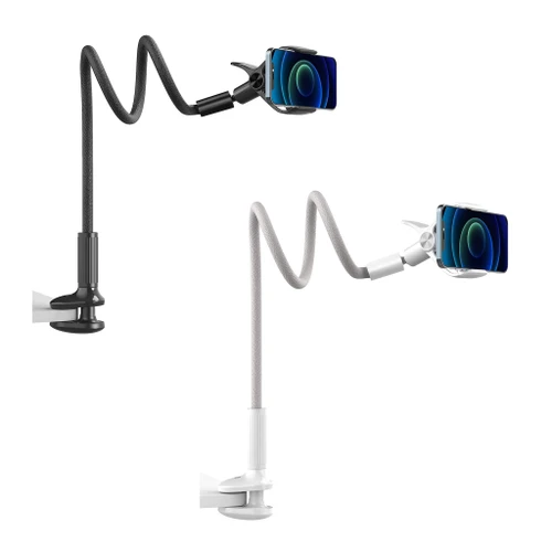 Gooseneck Cell Phone Holder 37.4in Clamp Mount 360 Desk Bed Stand