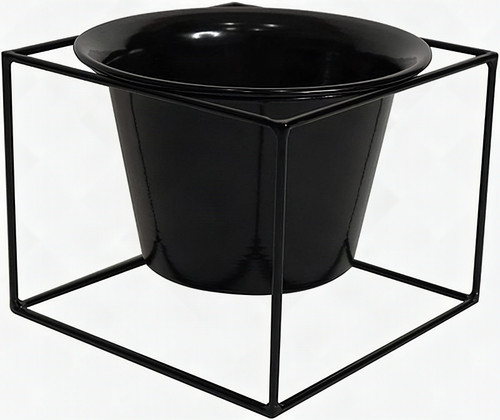 Metal Square 6" Home Garden Flower Plant Holder Removable Pot Stand Black