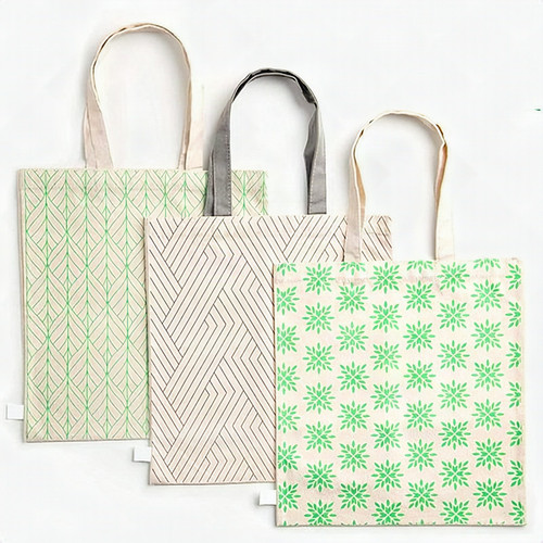 3 Pack Reusable Organic Cotton Tote Style Grocery All Purpose Bags