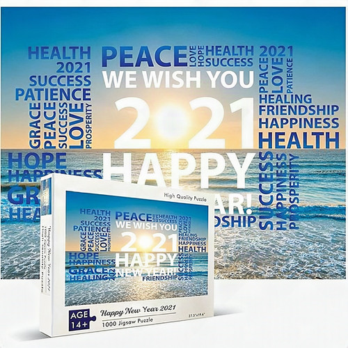 1000 Pieces Jigsaw Puzzle Ages 14+ 2021 Happy New Year - 27.5" x 19.6"