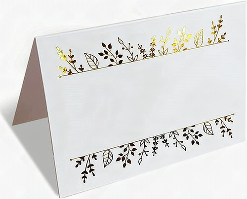 100 Pack Large Name Cards for Table Setting - Tent Place Cards with Gold Foil Design for Wedding, Banquets, Events, Reserved Seating, 2.5"x3.75"