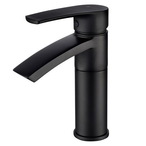 Ariana 7" Single Hole Single Handle 360 Degree Swivel Spout Bathroom Sink Faucet, Matte Black