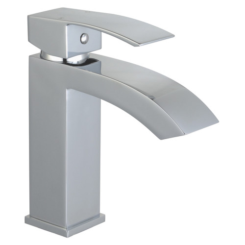 Marella 6" Single Hole Single Handle Modern Bathroom Sink Faucet, Polished Chrome