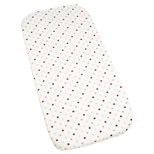 Carters Super Soft Printed Changing Pad Cover 100% Polyester - Pink/Green Dot