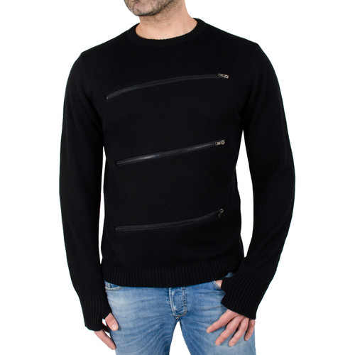 Indigo Star Men's Fashion Crewneck Sweater Pullover with Zipper Detail