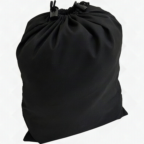 Black Polyester Drawstring Bag w/ Dual Push Button Cord Clasps (18" x 12.5")