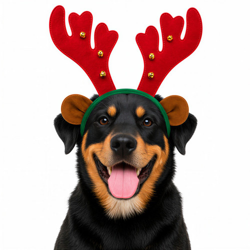 Dog Reindeer Antlers Headband Christmas Costume Outfit For Medium-Large Dogs