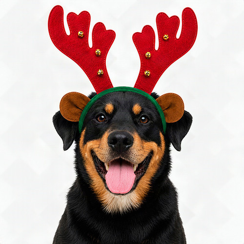 Dog Reindeer Antlers Headband Christmas Costume Outfit For Medium-Large Dogs
