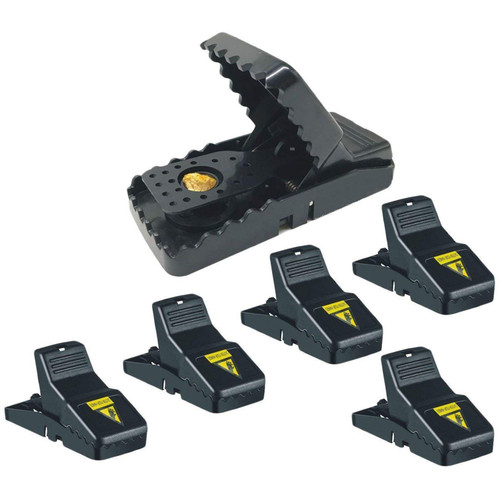 Alta Mouse Trap - Snapping Traps, Humane Power Rodent Killer (6 Pack), Black