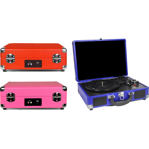 Innovative Technology ITVS-550BT 3-Speed Vintage Bluetooth Suitcase Turntable