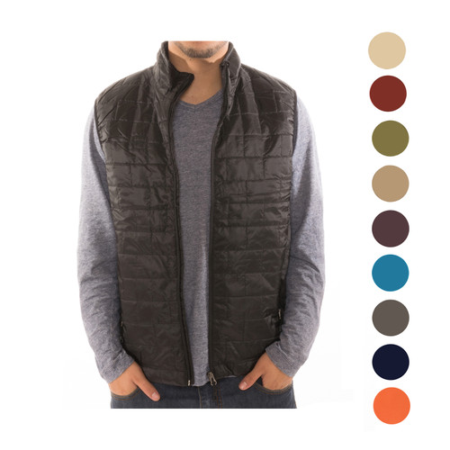 Men's Quilted Full Zipper Puffer Water Repellent Packable Vest Jacket Coat - NWT