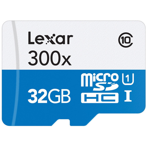 Refurbished Lexar 32GB High-Performance 300x Class 10 microSDHC UHS-I Memory Card