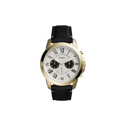 Fossil Grant FS5272 men's chronograph watch with brown leather strap