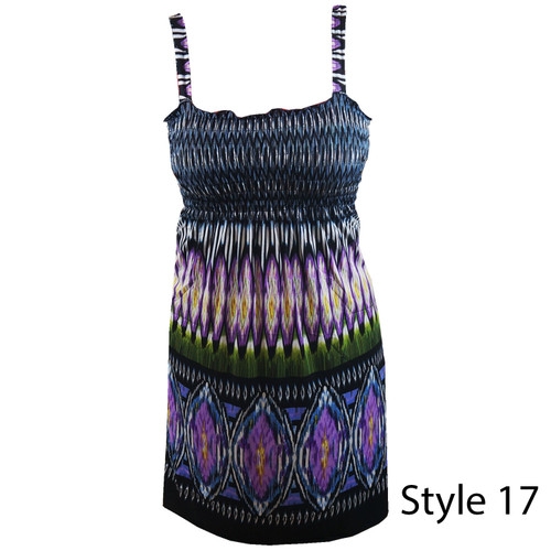 Summer Floral Pattern Print Women’s Beach Sundress - Style17 - Size XXL