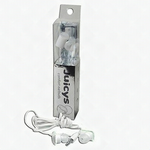 Vibe Juicys Comforty MP3 Earbuds Stereo Headphones 3.5mm Coconut White