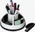 Organizer Office Supplies Desk Cosmetic Storage Rotating Caddy Art Supply Multiple Holder - White and Black