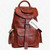 14" Women Handmade Travel Fashion Casual Shoulder Brown Leather Backpack Bag