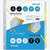 OS Plus 8-Tab 3 Ring Durable Colored Plastic w/Write & Erase Tab Binder Dividers