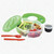 Salad Lunch Dressing Sauce Reusable 6Pc BPA-Free 4-Compartment Container - Green
