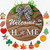Festival Hanging Board Welcome Door Sign Rusty Fall Thanksgiving Round Wreath Wood