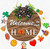 Festival Hanging Board Welcome Door Sign Rusty Fall Thanksgiving Round Wreath Wood