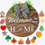 Festival Hanging Board Welcome Door Sign Rusty Fall Thanksgiving Round Wreath Wood