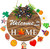 Festival Hanging Board Welcome Door Sign Rusty Fall Thanksgiving Round Wreath Wood