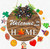 Festival Hanging Board Welcome Door Sign Rusty Fall Thanksgiving Round Wreath Wood