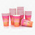 50 Pcs 12oz Happy Birthday Party Disposable Paper Purple/Pink to Coral Gold Cups