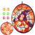 Dartboard Game Set for Kids, Pumpkin Themed 13.7" Double-Sided Board, with 6 Sticky Balls Included, Perfect for Party or Game Night