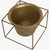 Metal Square 6" Home Garden Flower Plant Holder Removable Pot Stand, Gold 2 Pack