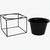 Metal Square 6" Home Garden Flower Plant Holder Removable Pot Stand, Black 2 Pack