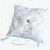 Square Wedding Ring Bearer Pillow with Bow and Rhinestones, White 7 X 7 Inches