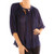 Chiffon Pleated Summer Time Womens Fashion Blouse 3/4 Sleeve Shirt