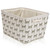Canvas Storage Basket Rectangular with Handles 7.5''x16''x12.25'', Household Storage For Blankets, Towels, Toys - White with Gray Cat Print