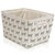 Canvas Storage Basket Rectangular with Handles 7.5''x16''x12.25'', Household Storage For Blankets, Towels, Toys - White with Gray Cat Print